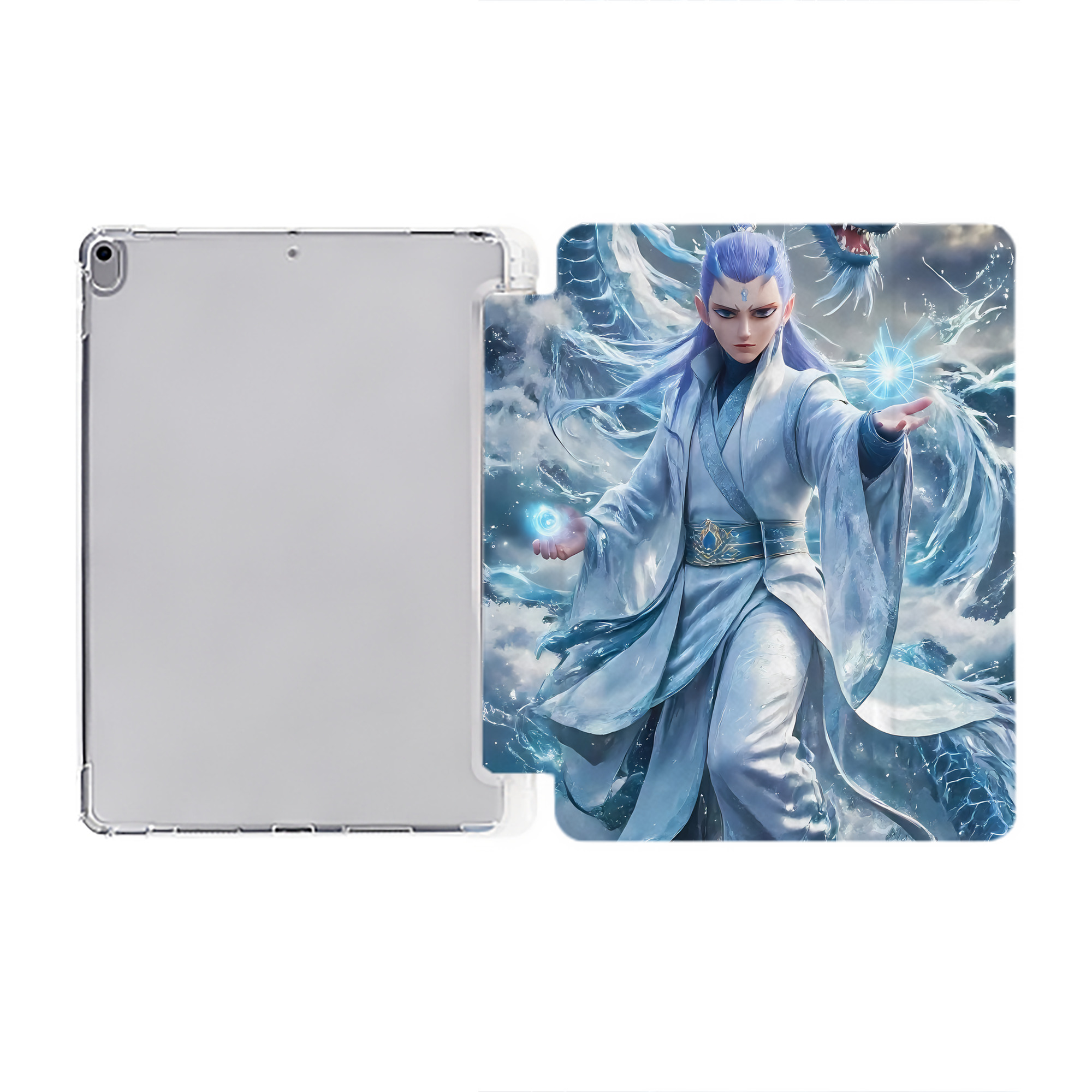 Ne Zha 2 ナタ 魔童の大暴れ IPad ケース ペン収納付き 三つ折りスタンド PUレザー×シリコン 対応機種9.5/10.5/10.9インチ